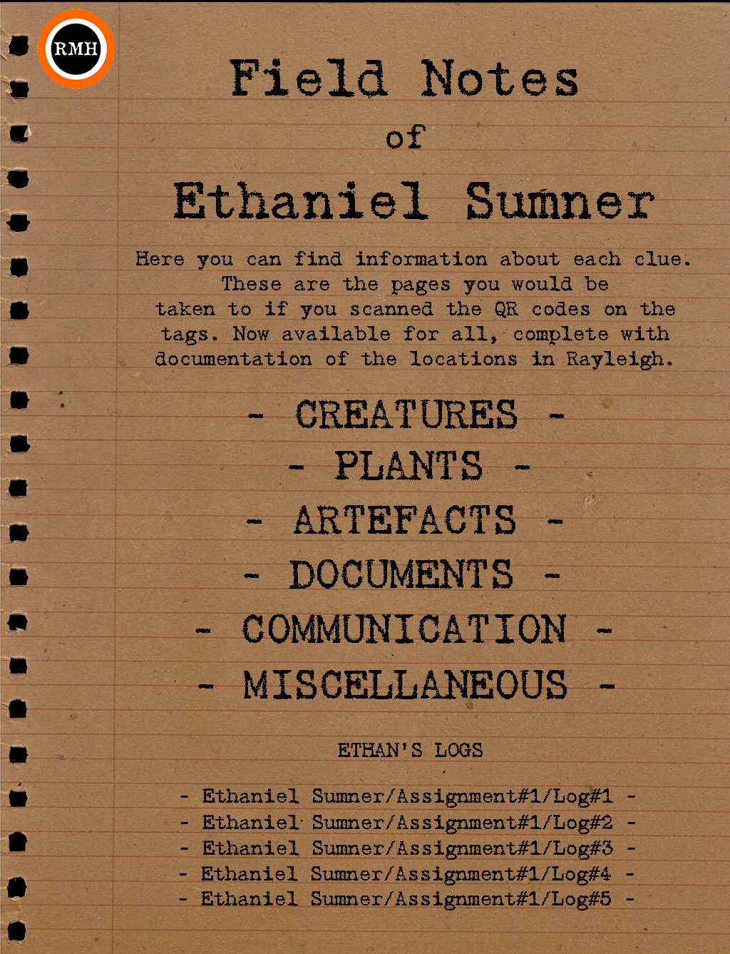 Field notes